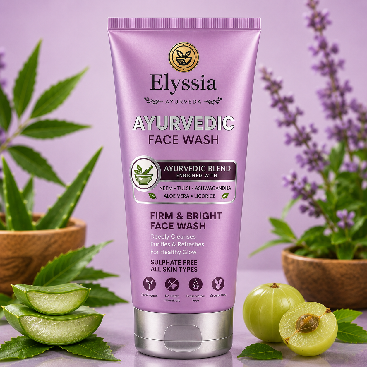 Elyssia Ayurvedic  Firm  &  Bright Face Wash