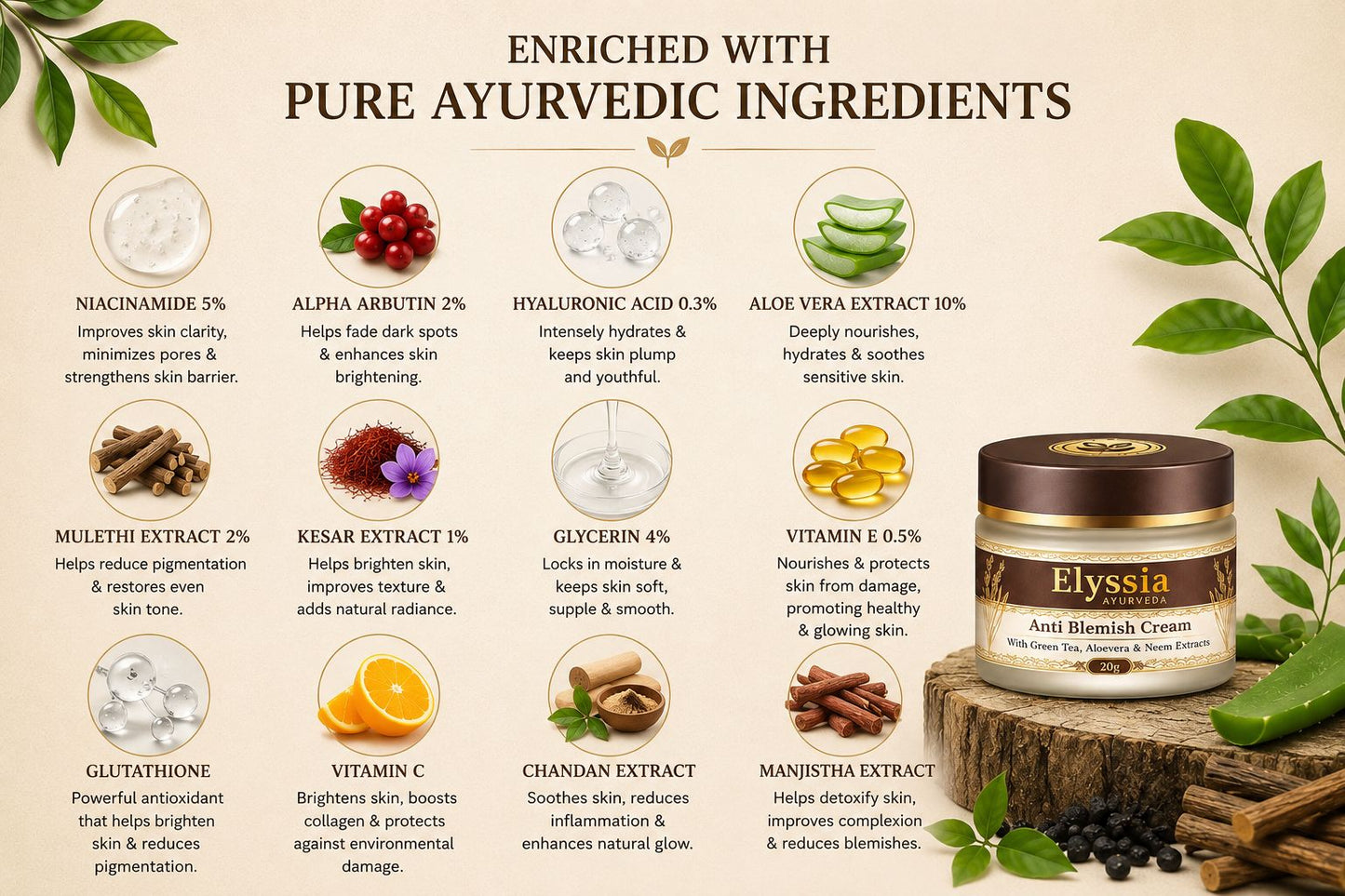 Elyssia Ayurveda Anti-Blemish Face Cream